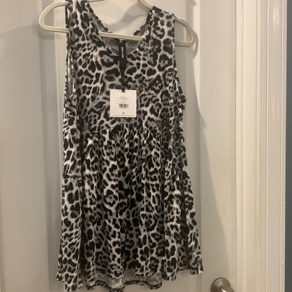 Agnes & Dora Muse Tank NWT, never worn. Black, gray, white, leopard print